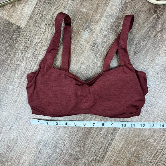 Athleta Aqualuxe Bikini Top Burgundy Neutral Minimalist Swim Top - Picture 5 of 6